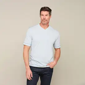 Lucchese Pima Cotton V-Neck :: Light Blue