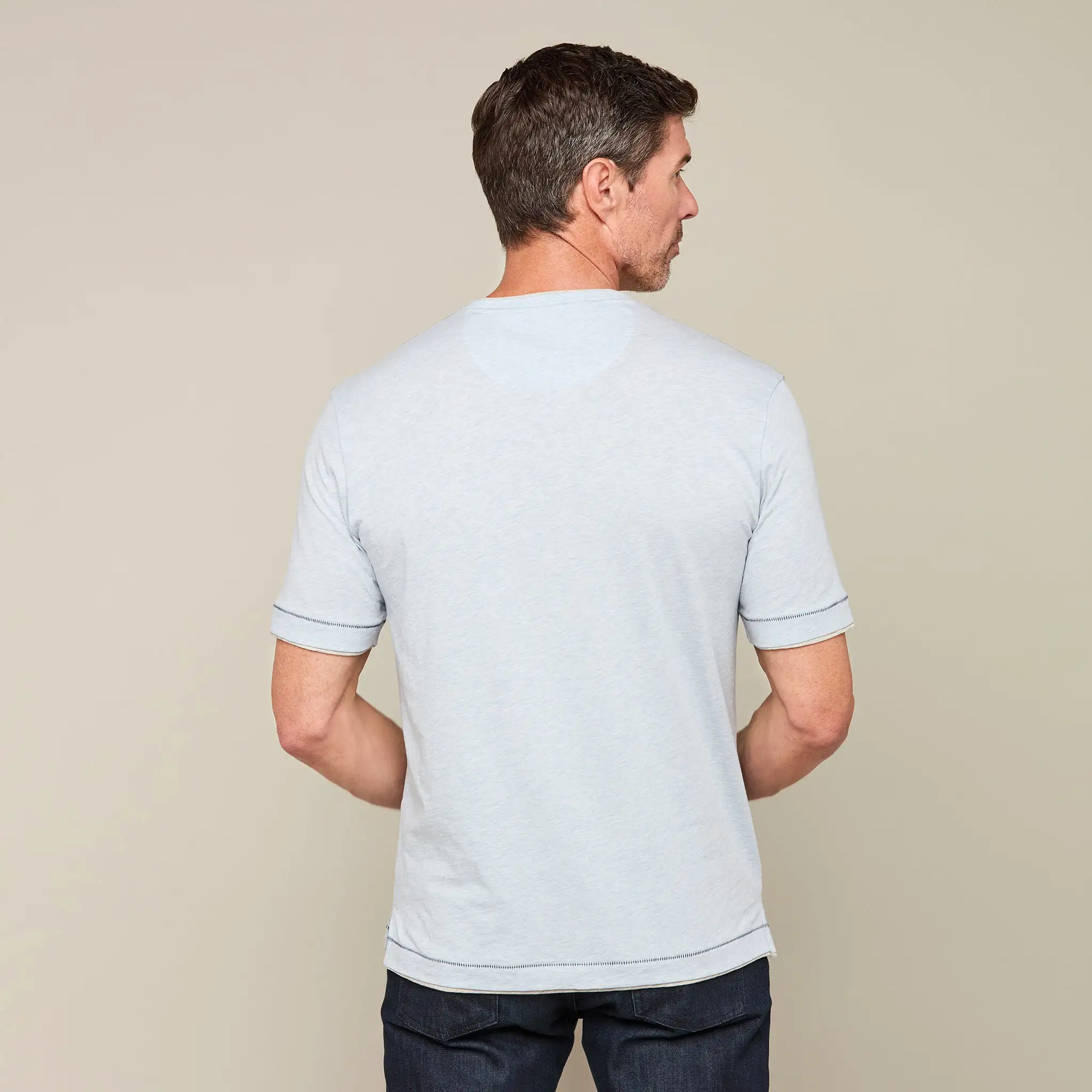 Lucchese Pima Cotton V-Neck :: Light Blue