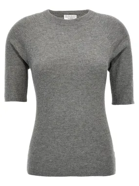 Lurex Ribbed Sweater Sweater, Cardigans Gray