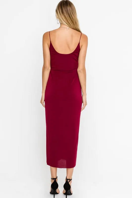 Lush Clothing - Sleeveless Cocktail Mini Dress in Burgundy