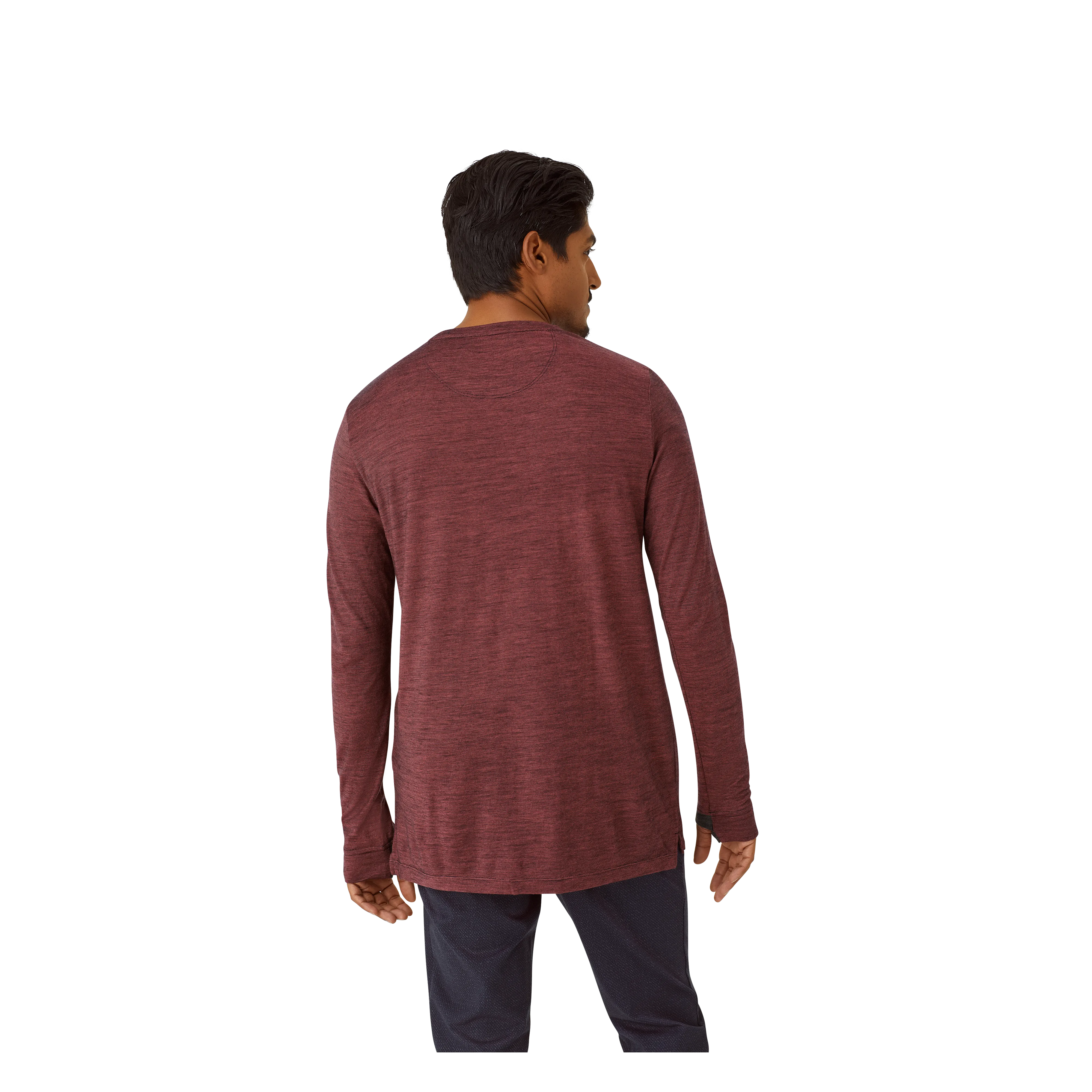 Men's Merino Wool Blend Crew Neck Long Sleeve T-Shirt 3-Pack