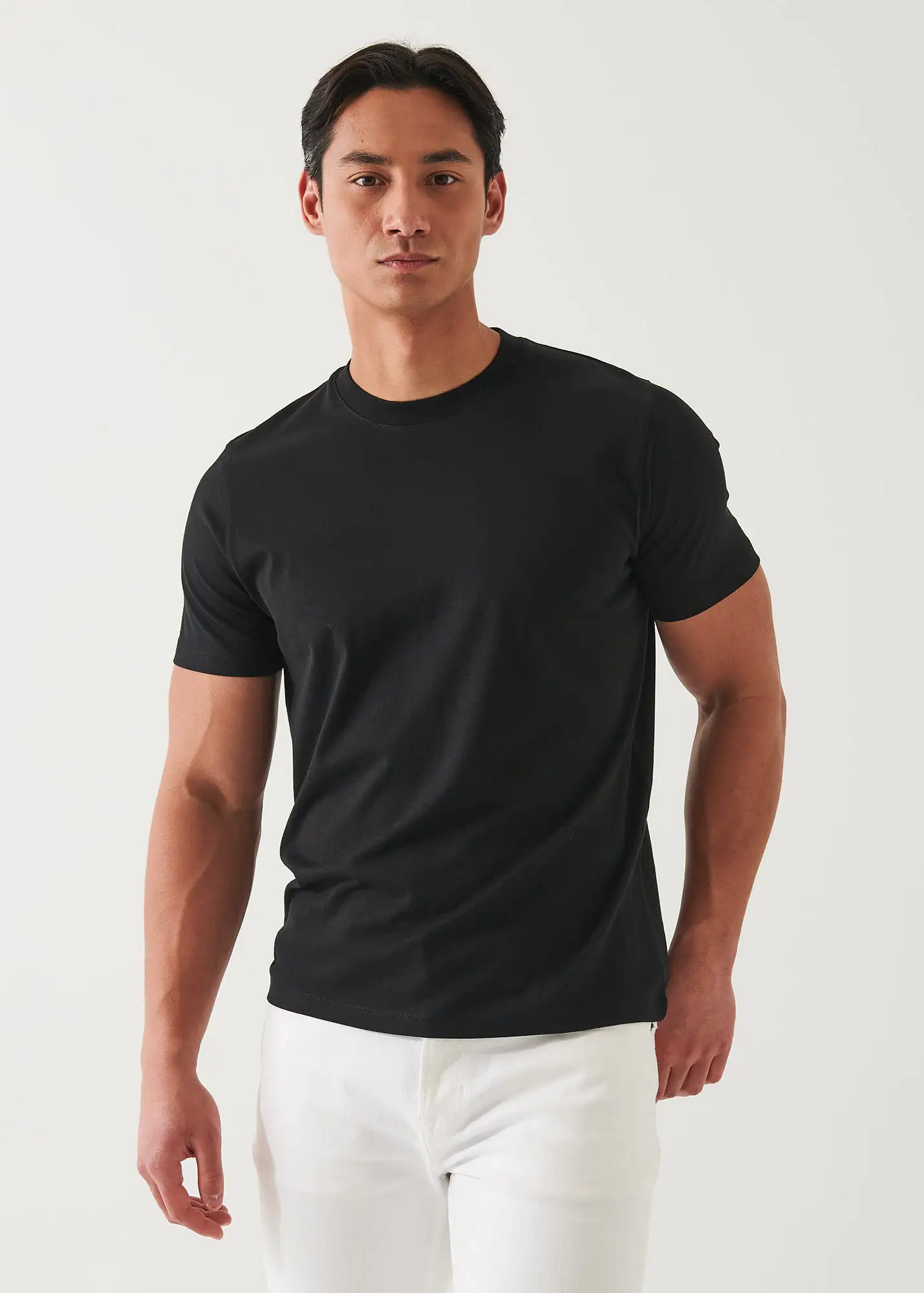 MERCERIZED PIMA COTTON HIGH NECK T-SHIRT