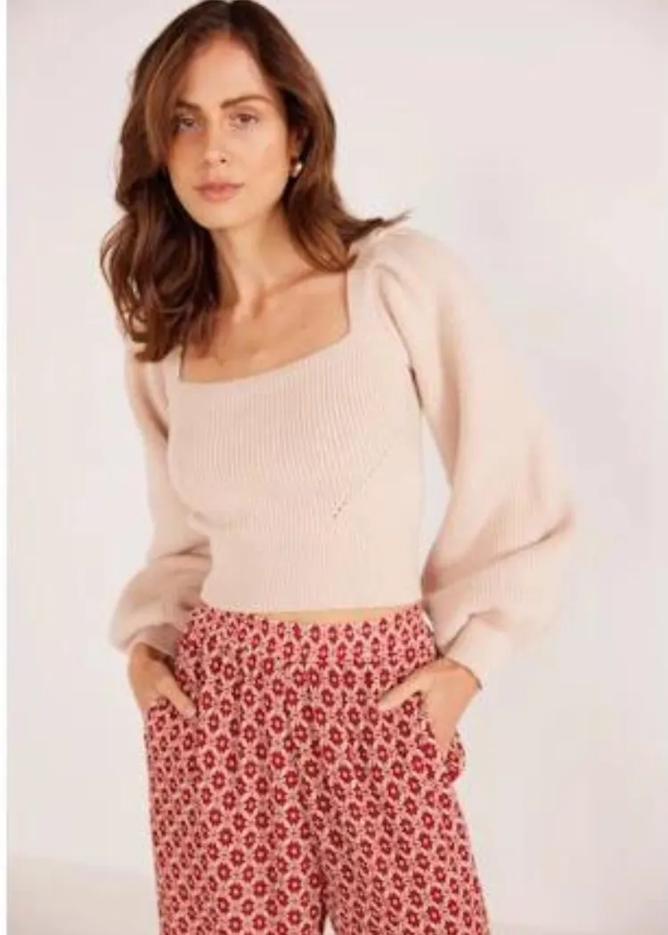 MINKPINK Callie Knit Sweater- Sand