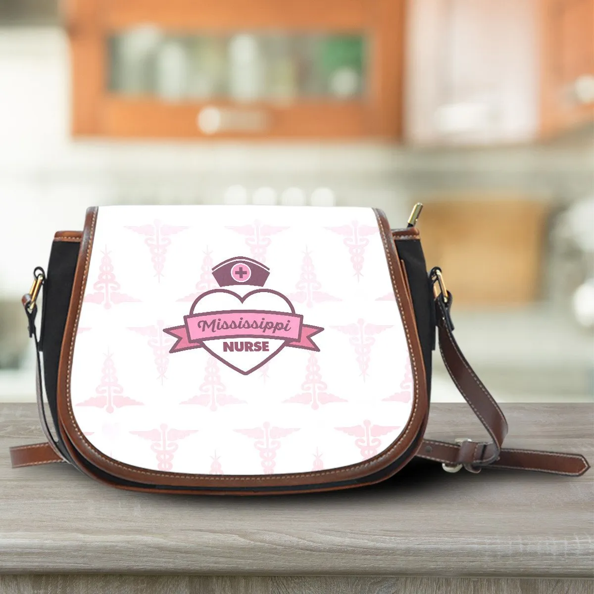 Mississippi Nurse Saddle Bag Pink