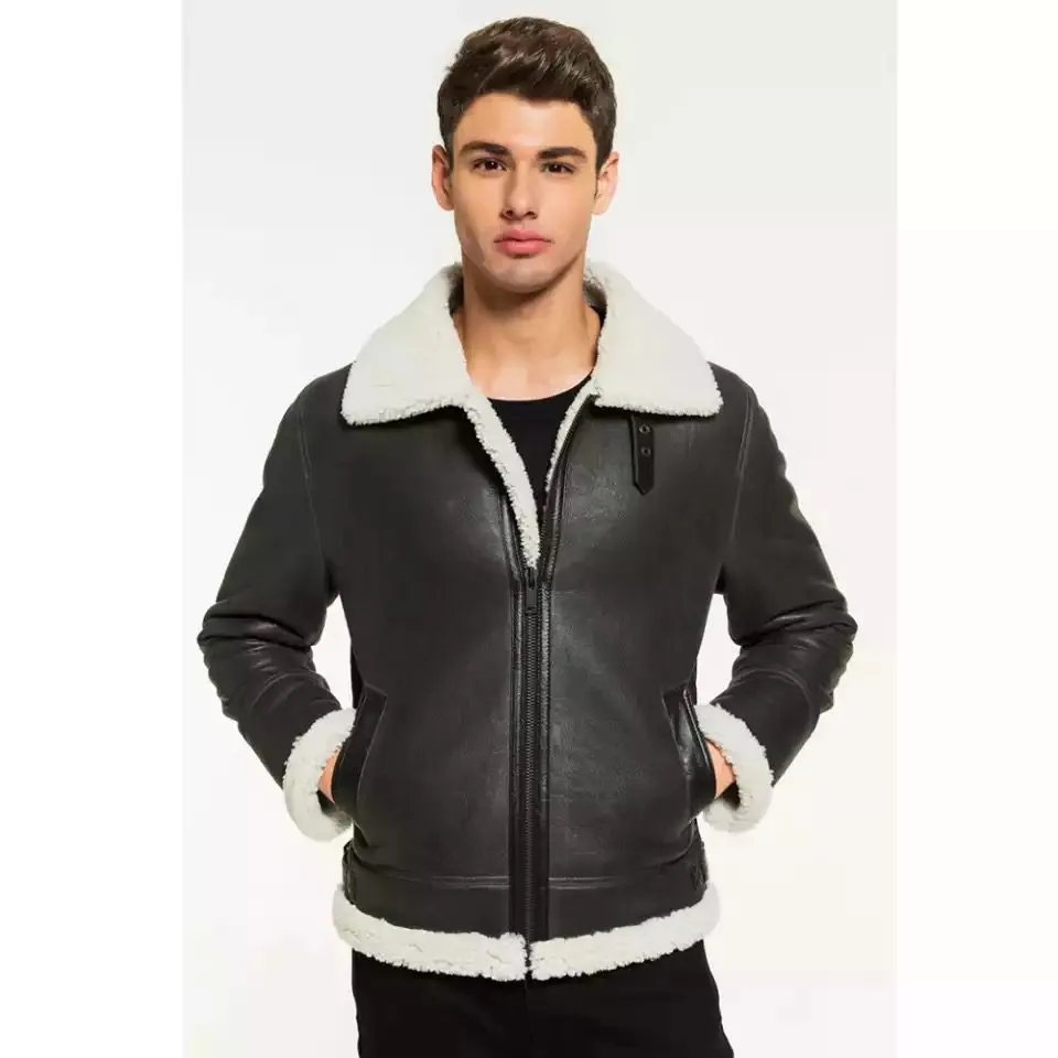 Original Black b3 bomber jacket for men | Shearling Bomber jackets