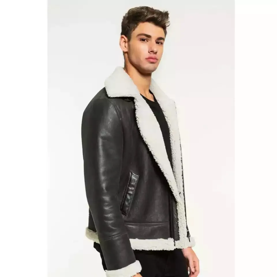 Original Black b3 bomber jacket for men | Shearling Bomber jackets