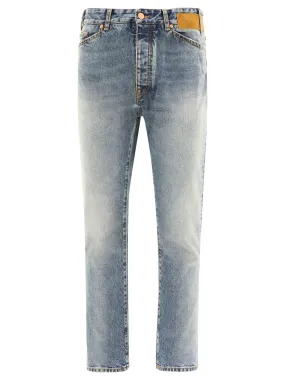 Palm Angels Logo Patch Straight Leg Jeans