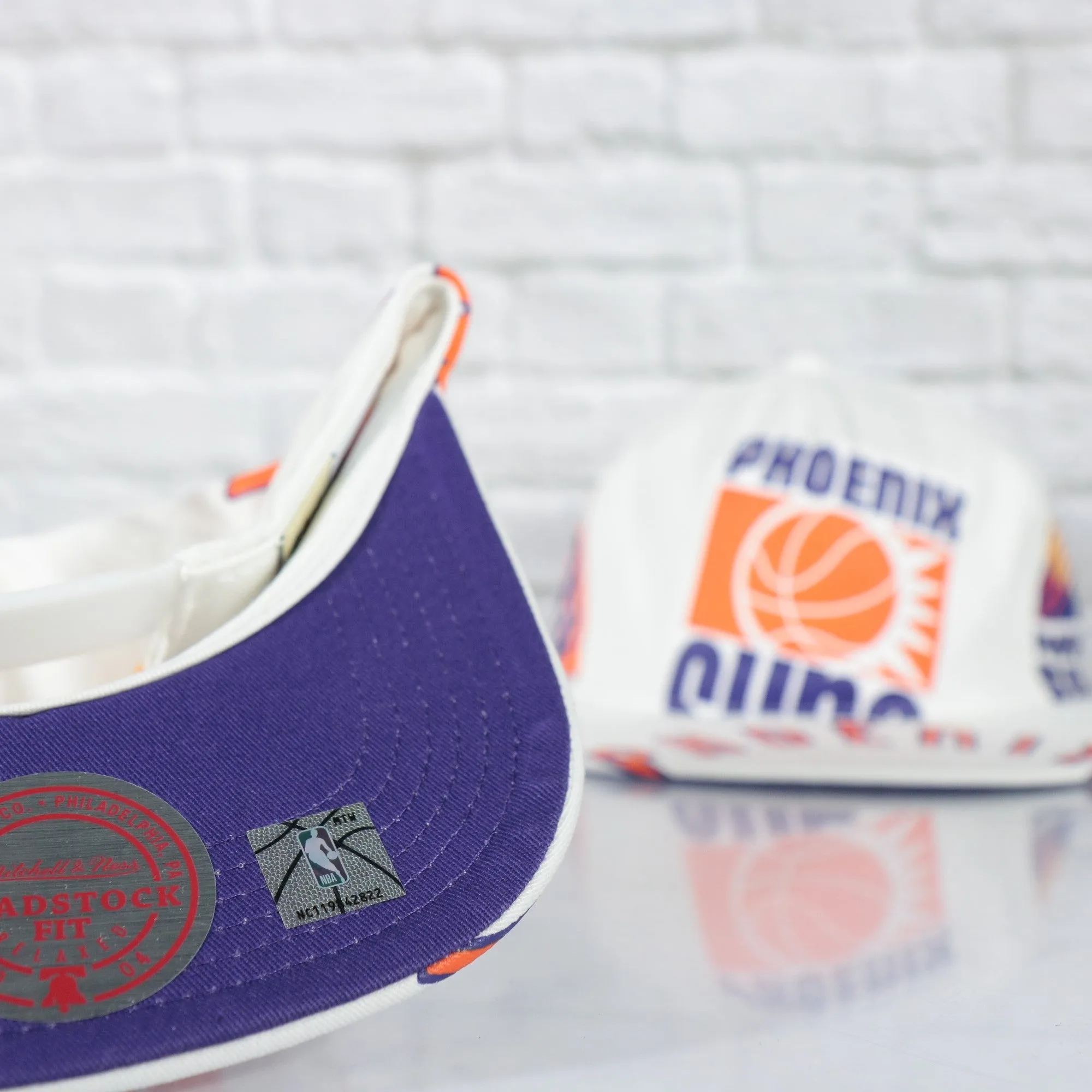 Phoenix Suns Hardwood Classics In Your Face Deadstock Purple bottom | White Snapback Hat