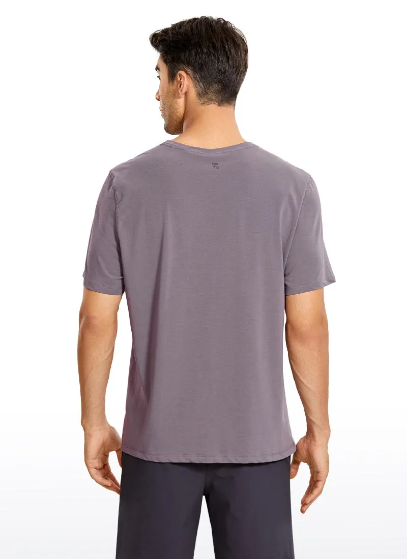 Pima Cotton Short Sleeve V Neck