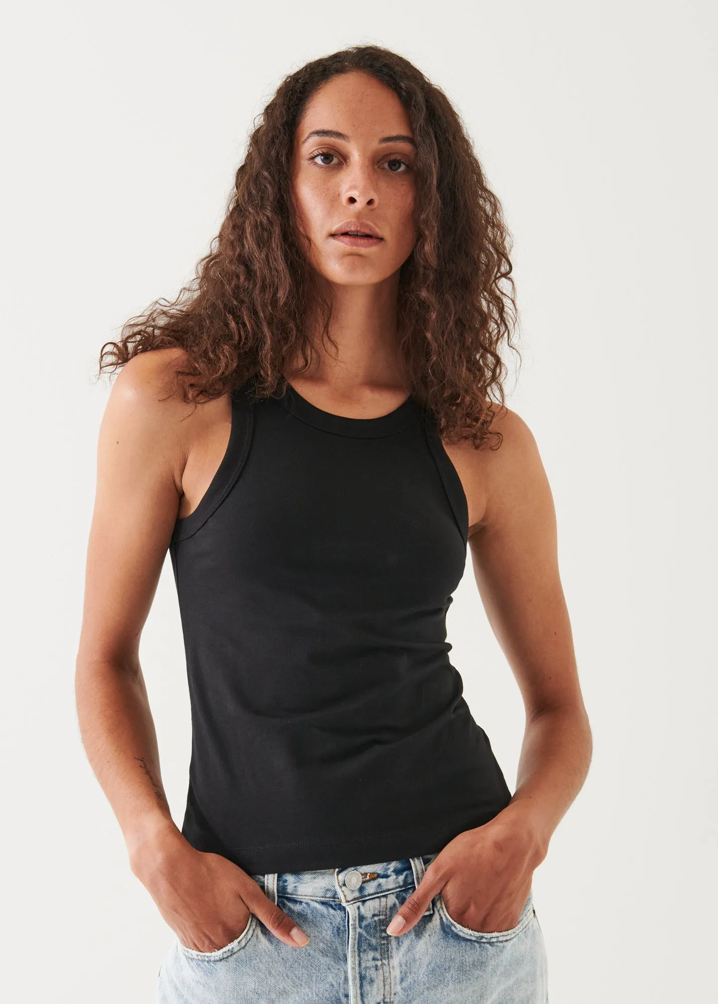 PIMA COTTON STRETCH HIGH NECK TANK