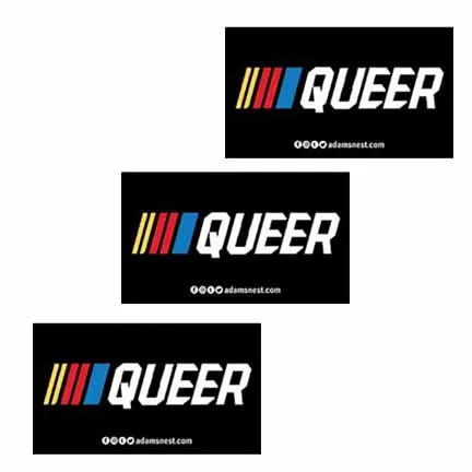 Queer Stripe Black Rectangle Sticker supporting The Trevor Project