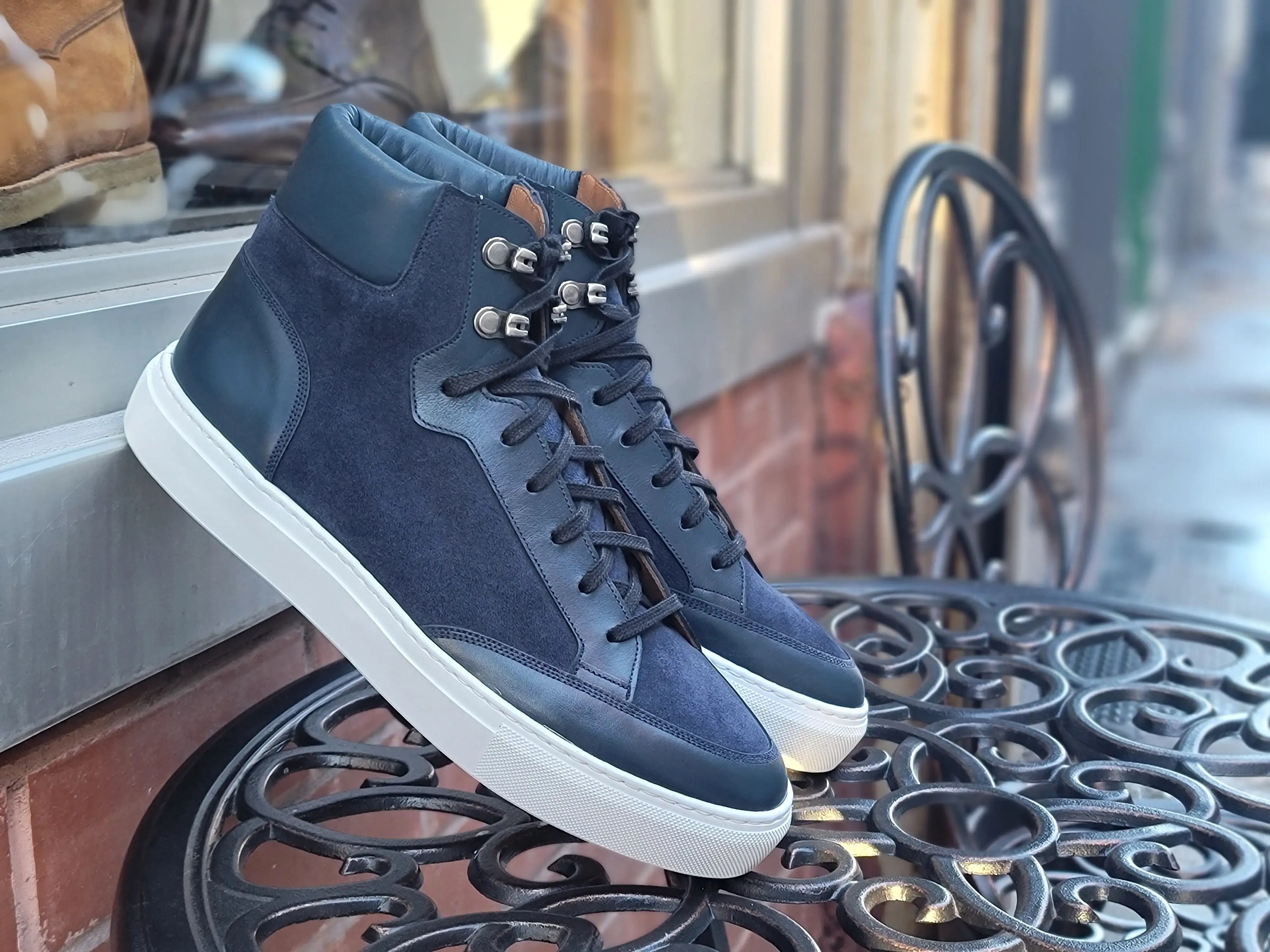 Richland - Navy Calf / Navy Suede / White Sole