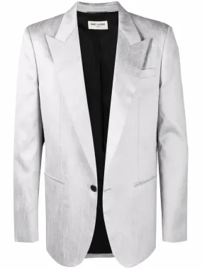 Saint Laurent - Veste ajustée à boutonnage simple en shantung de soie