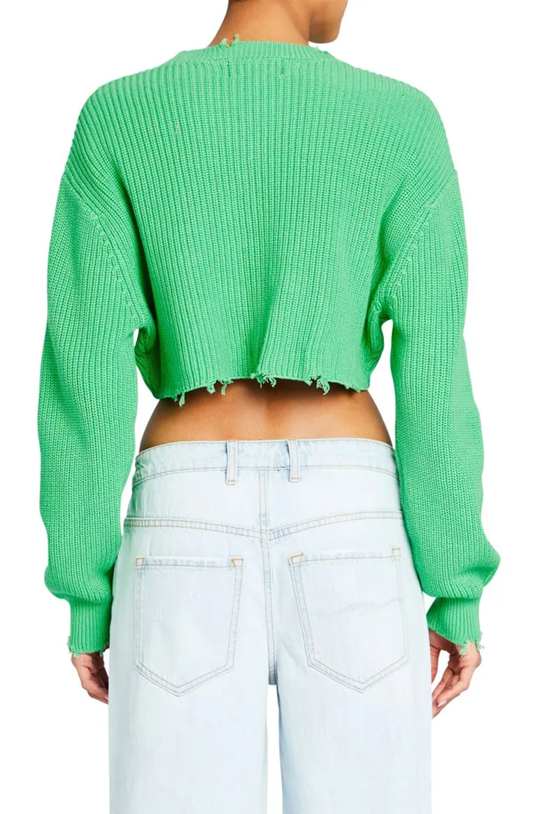 SER.O.YA - Devin Mid Cropped Sweater - Pistachio