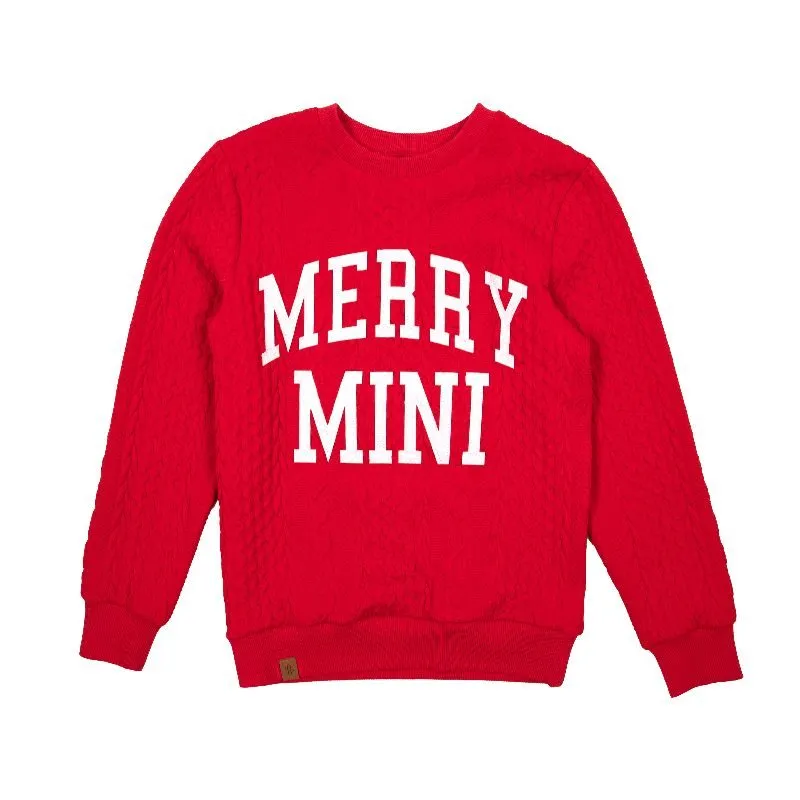 Simply Southern Merry Mama & Mini Braid Holiday Long Sleeve Sweater