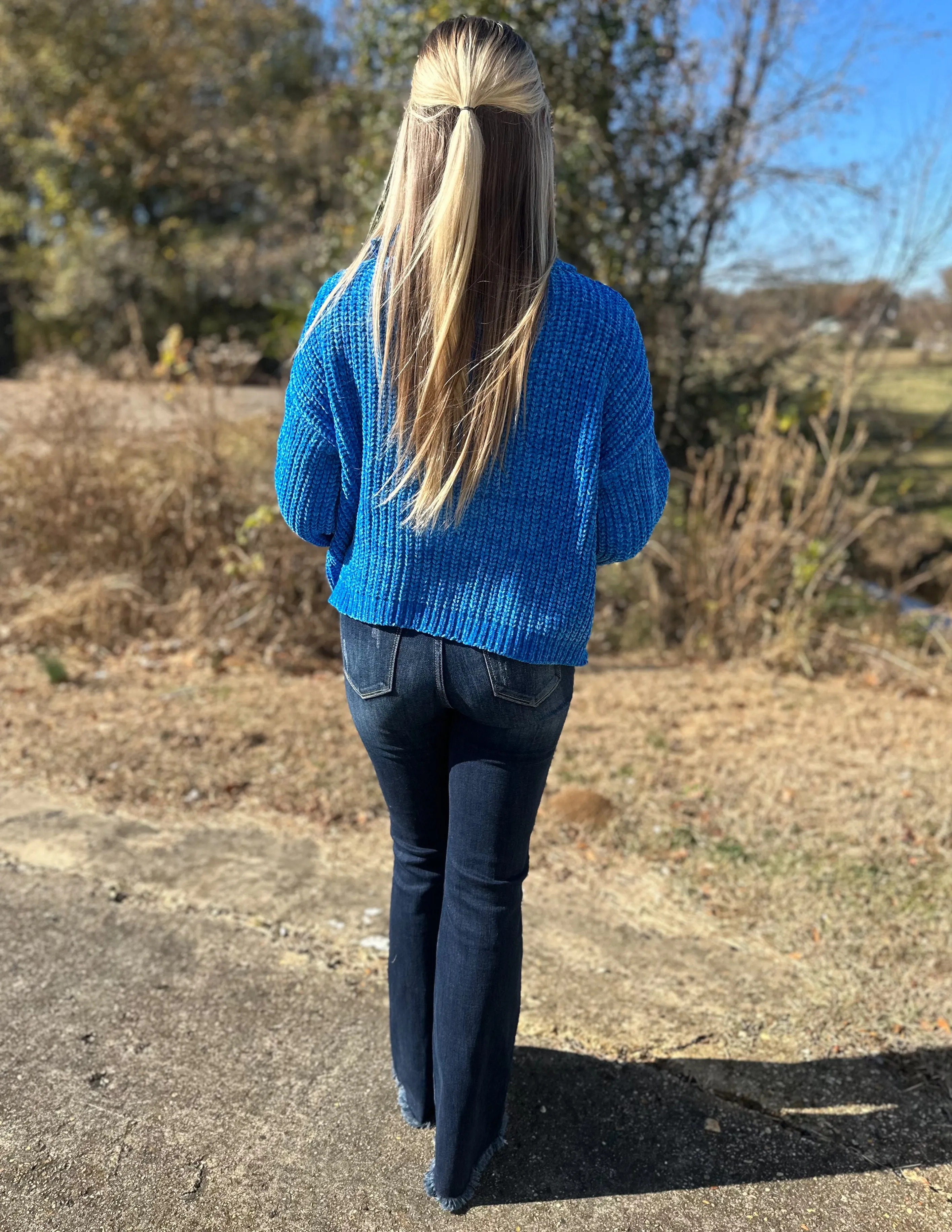 Something To Talk About Turtleneck Sweater Ocean Blue