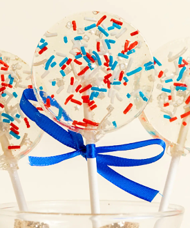 Sparkle Lollipop - Red/White/Blue Sprinkles