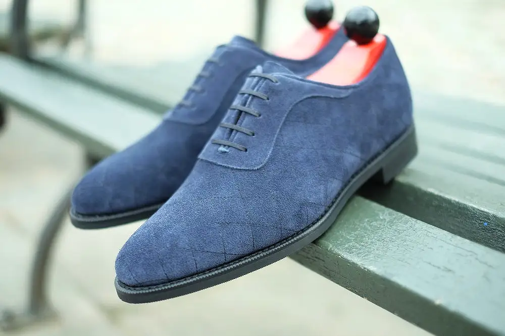 Spokane - MTO - Quilted Navy Suede - TMG Last - City Rubber Sole