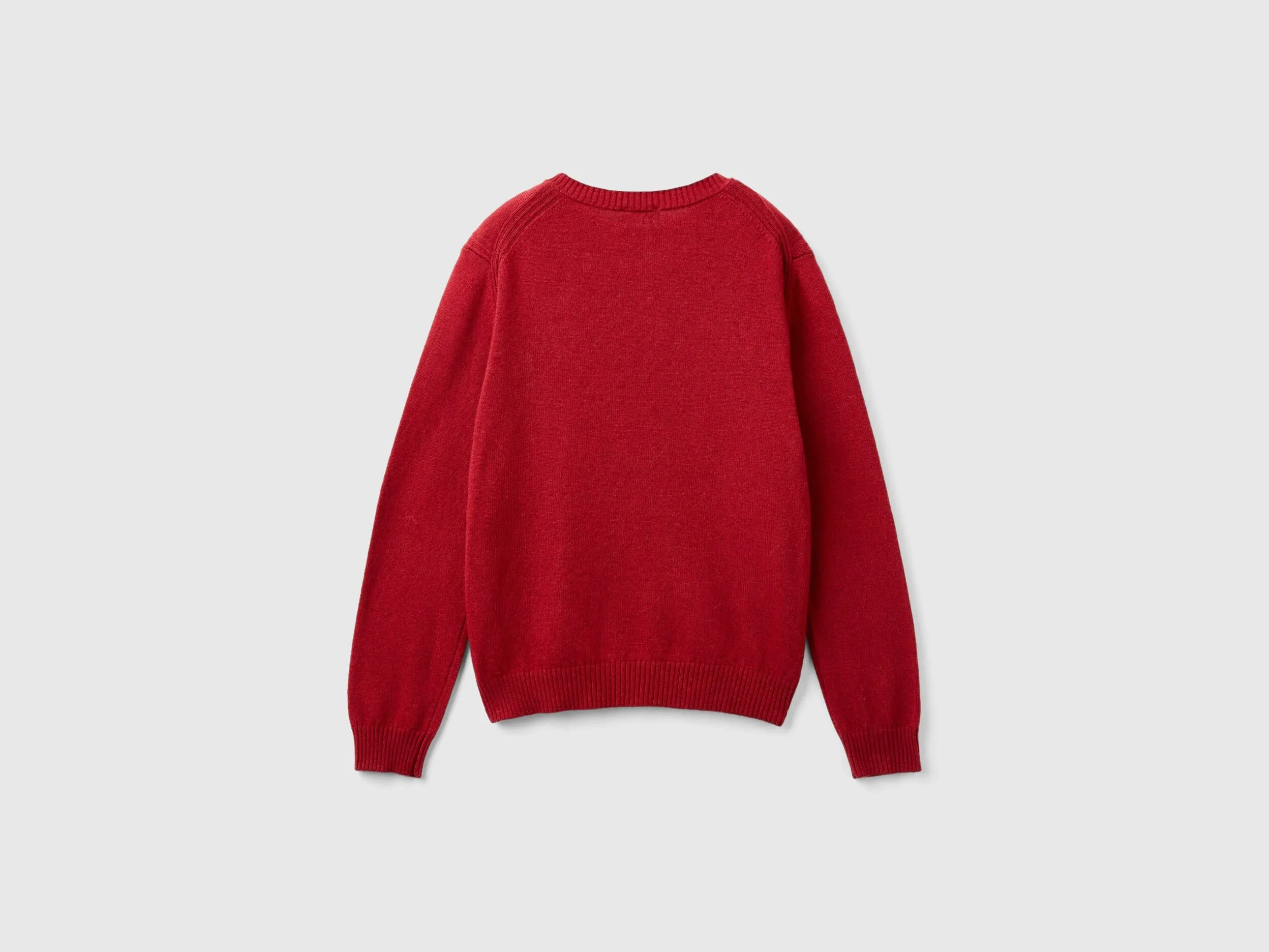 Sweater in cashmere and wool blend - Red | Benetton