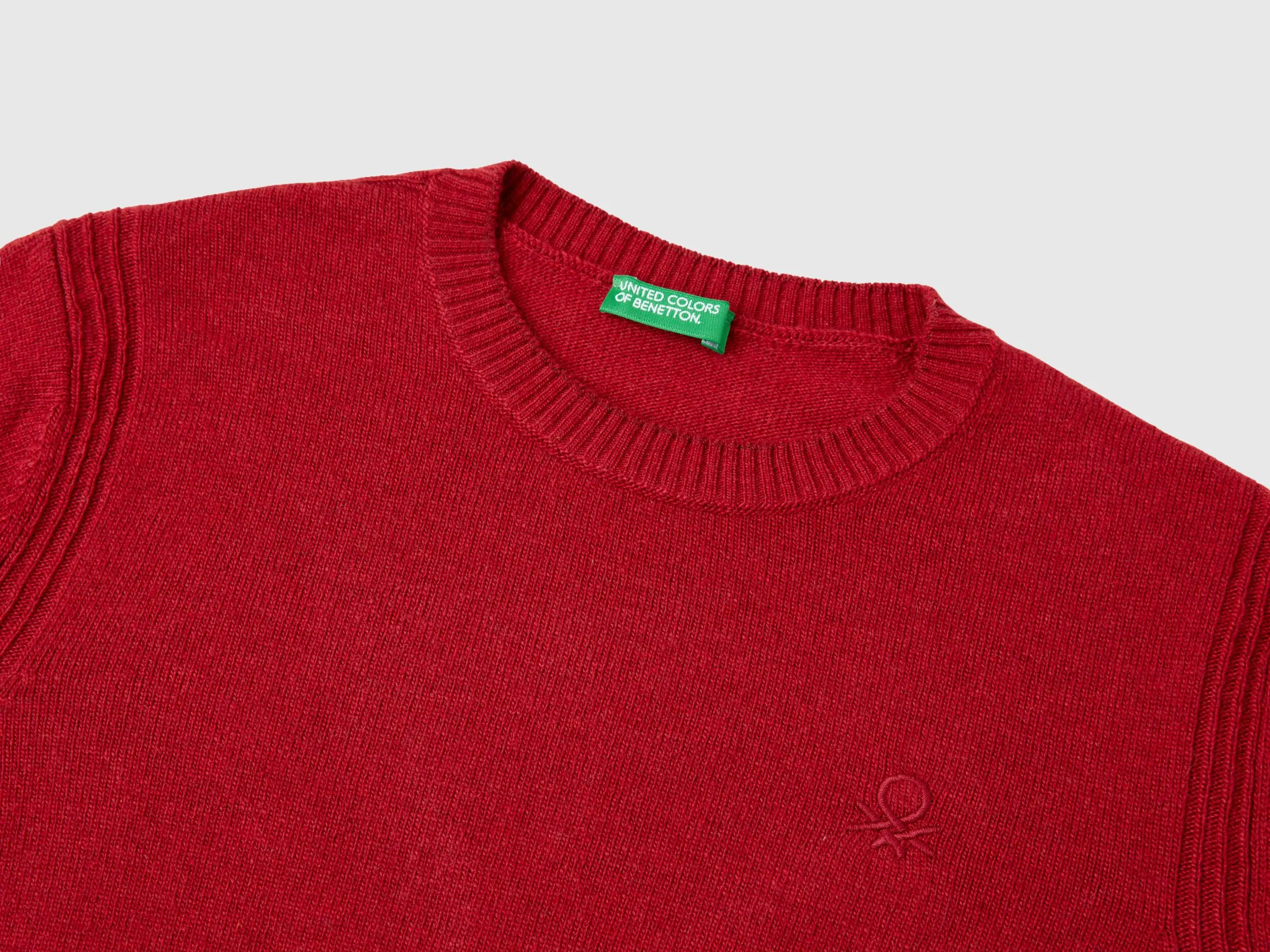 Sweater in cashmere and wool blend - Red | Benetton