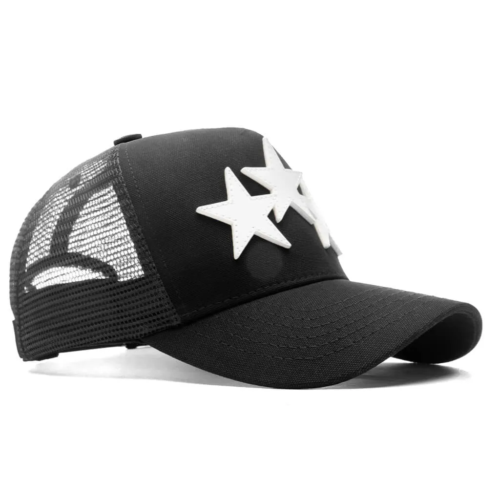 Three Star Trucker Hat - Black