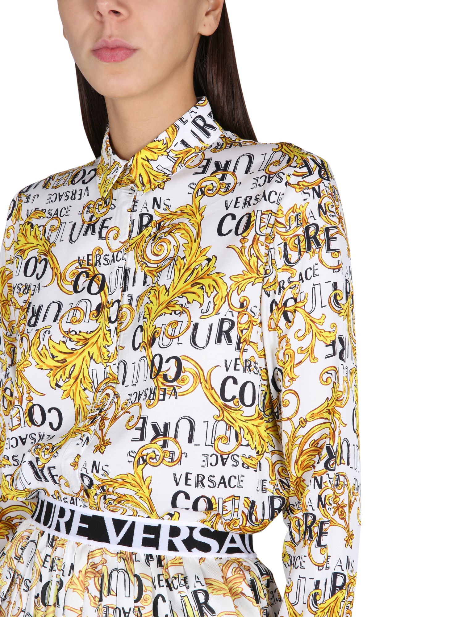 VERSACE JEANS COUTURE    VISCOSE BAROQUE PATTERNED SHIRT