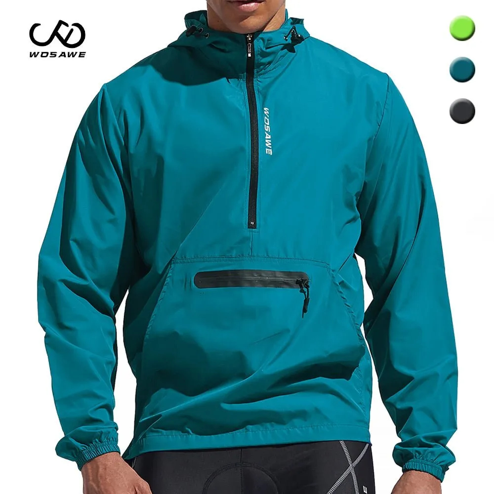 Veste / coupe-vent de cyclisme imperméable à capuche pour homme 205g WOSAWE – BL245