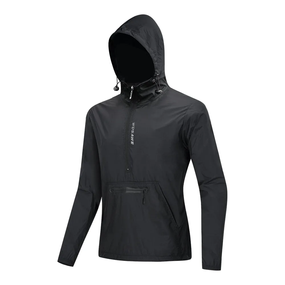 Veste / coupe-vent de cyclisme imperméable à capuche pour homme 205g WOSAWE – BL245