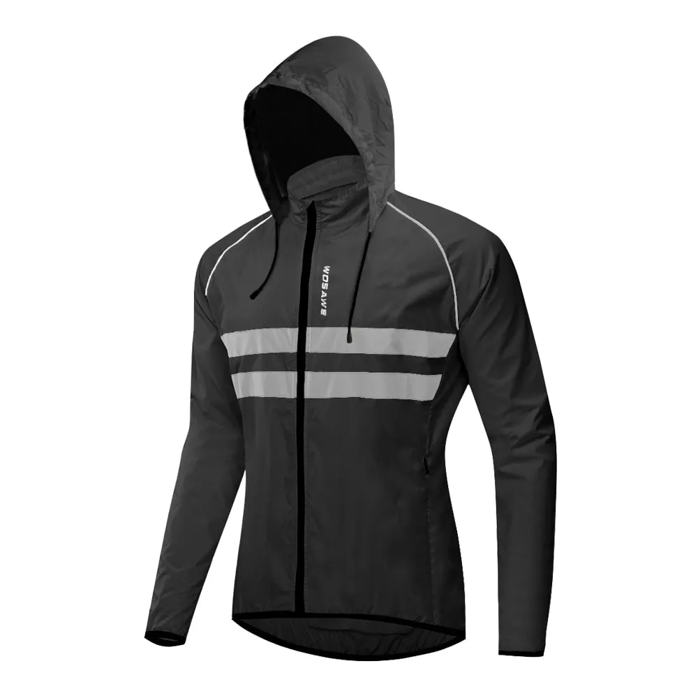 Veste / coupe-vent de cyclisme imperméable à capuche pour homme 205g WOSAWE – BL245