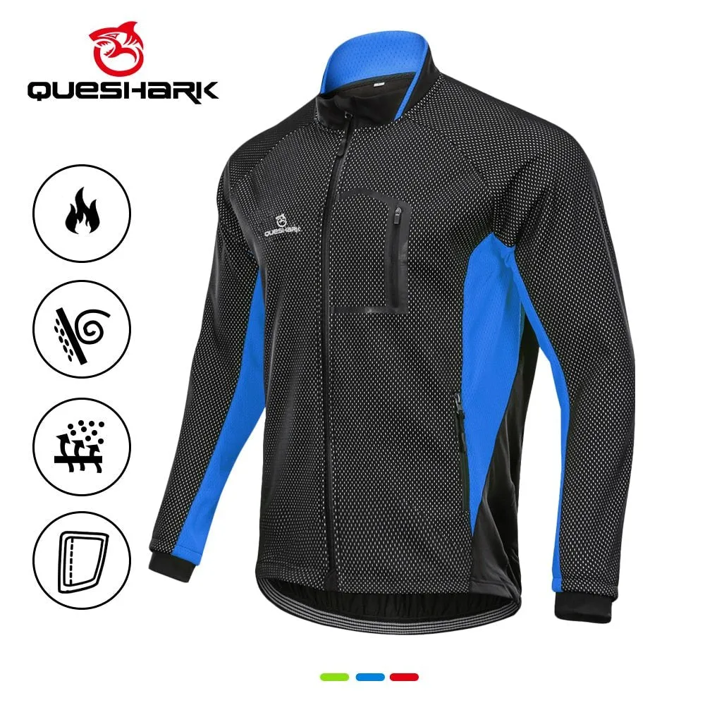 Veste de cyclisme hiver avec traitement hydrofuge à manches longues pour homme QUESHARK - QE244