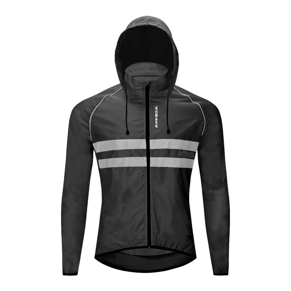 Veste de cyclisme imperméable, coupe-vent à capuche réfléchissant WOSAWE - BL225