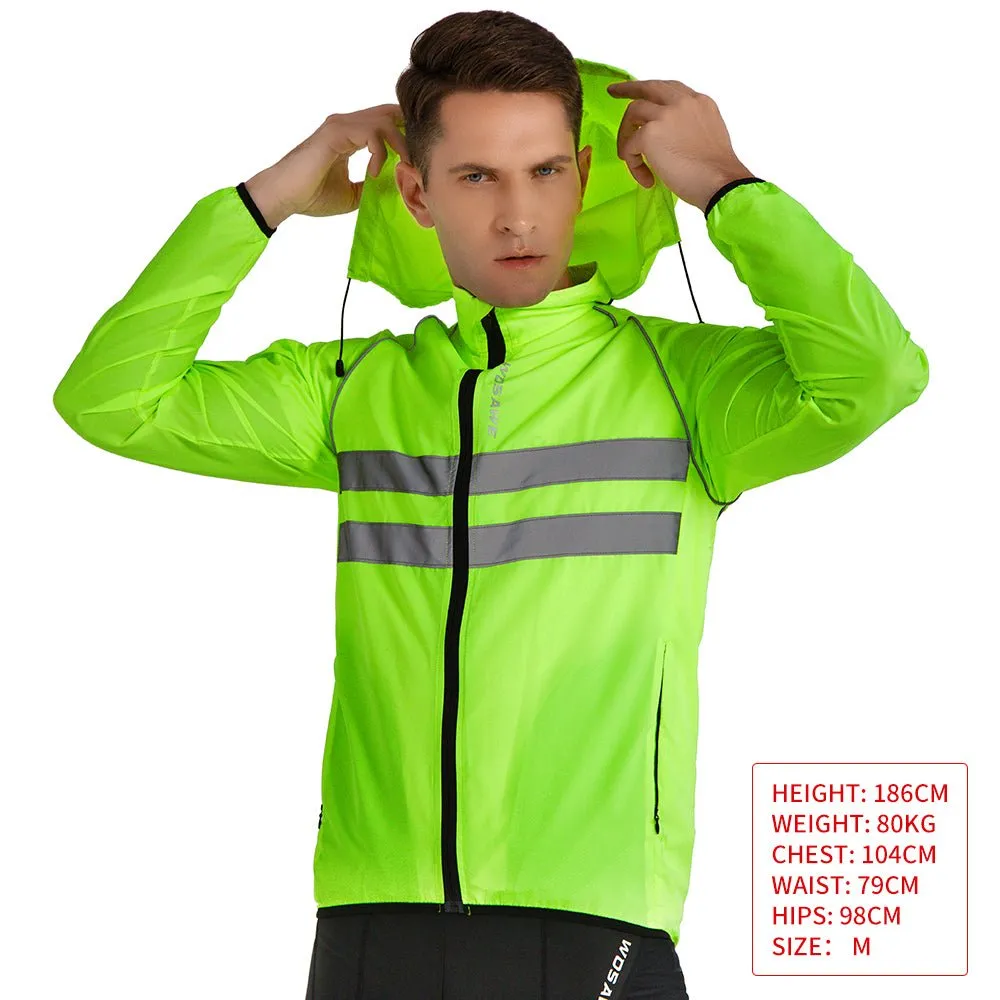 Veste de cyclisme imperméable, coupe-vent à capuche réfléchissant WOSAWE - BL225