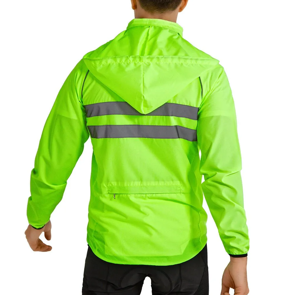 Veste de cyclisme imperméable, coupe-vent à capuche réfléchissant WOSAWE - BL225