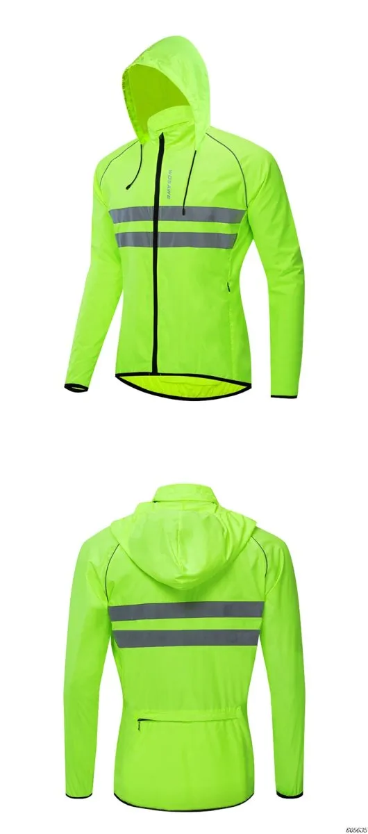 Veste de cyclisme imperméable, coupe-vent à capuche réfléchissant WOSAWE - BL225