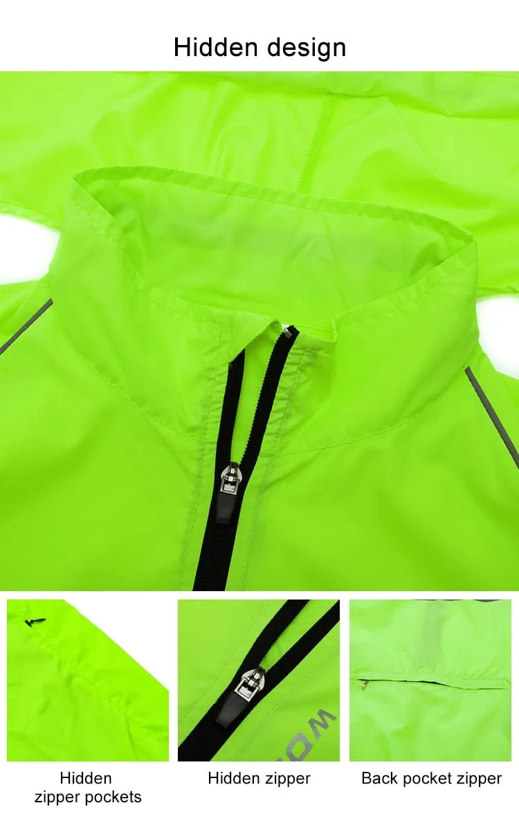 Veste de cyclisme imperméable, coupe-vent à capuche réfléchissant WOSAWE - BL225