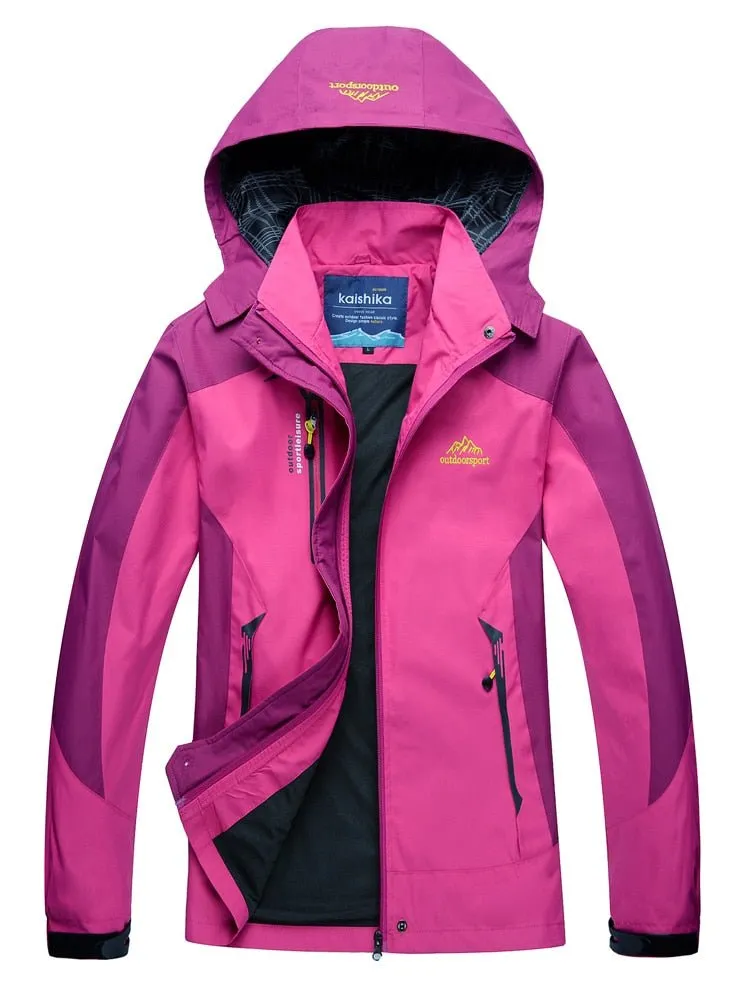 Veste de randonnée imperméable et coupe-vent pour femme 650g Outdoorsport - Kaishika