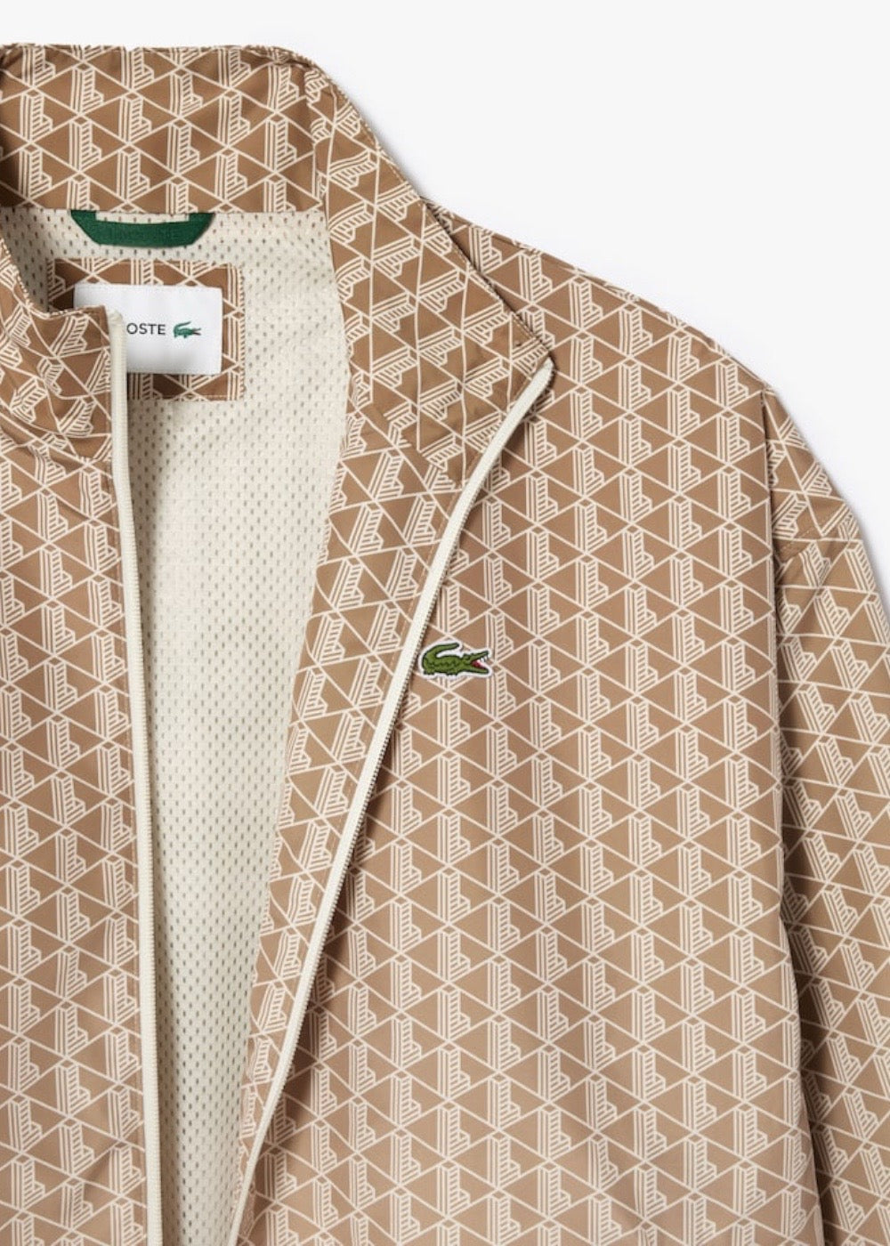 Veste de survêtement Lacoste imprimé monogramme beige