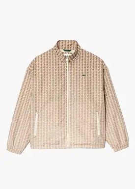 Veste de survêtement Lacoste imprimé monogramme beige