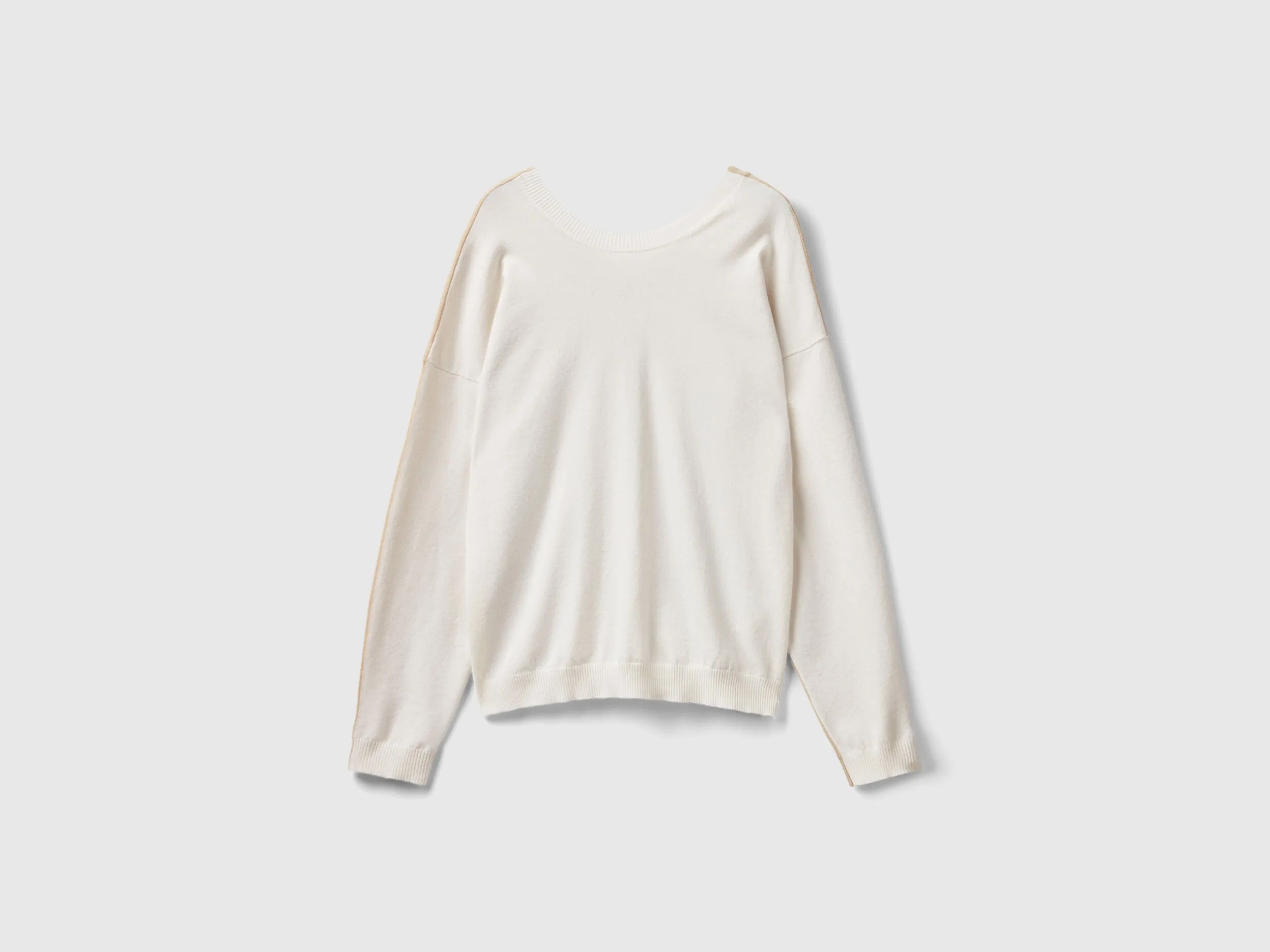 Viscose blend sweater - Creamy White | Benetton