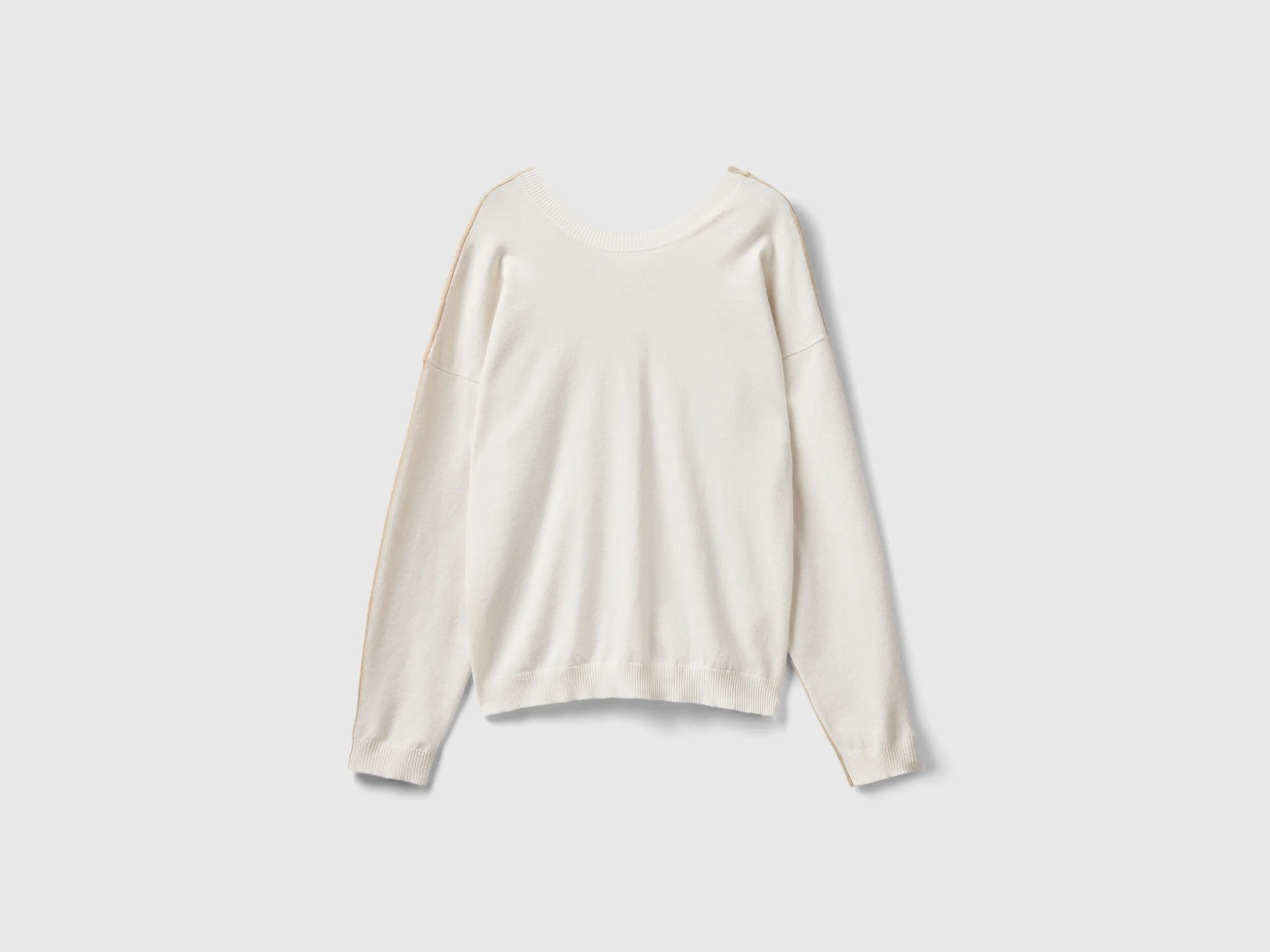 Viscose blend sweater - Creamy White | Benetton