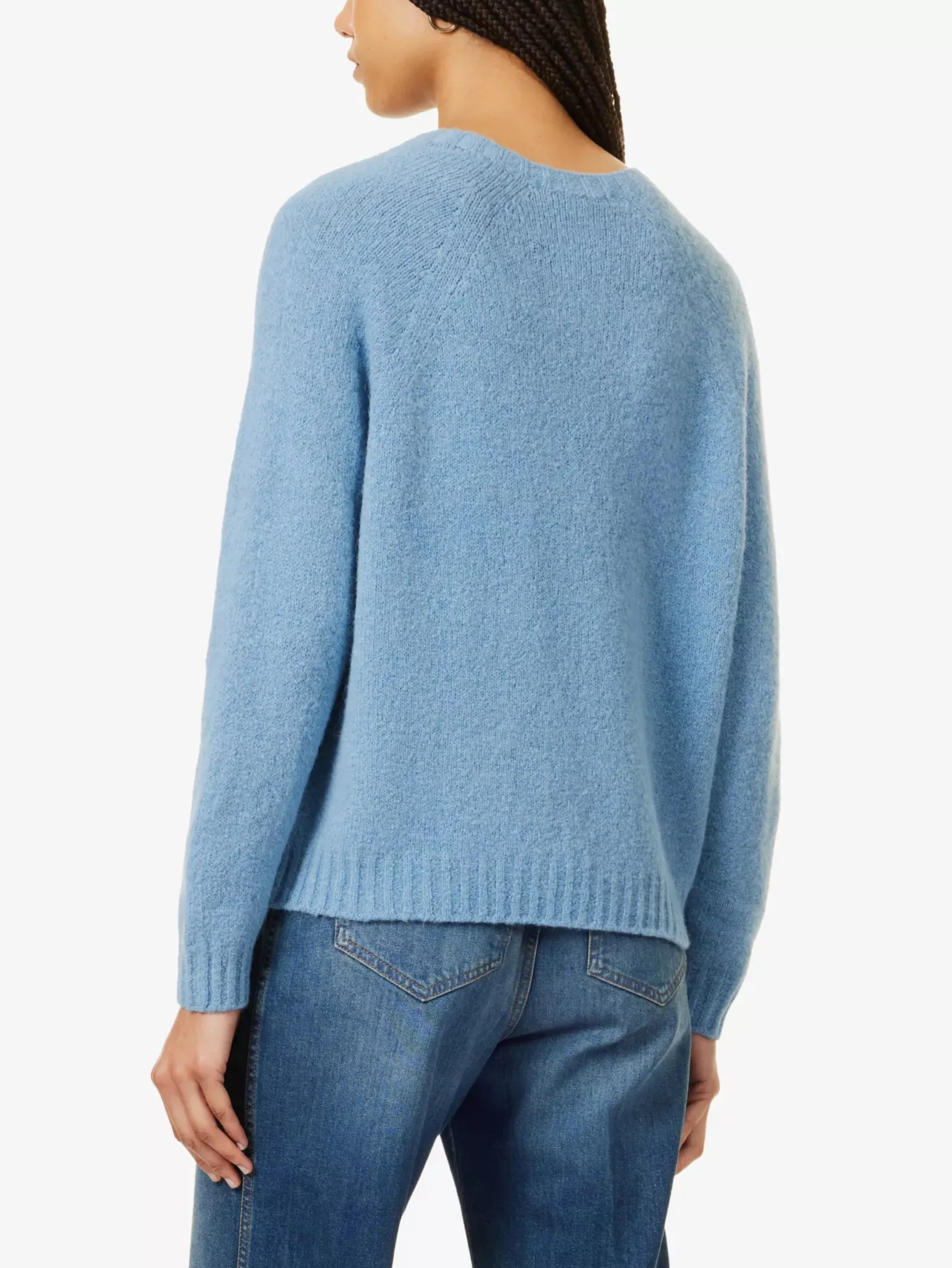 WEEKEND MAX MARA ALPACA & COTTON SWEATER IN CLOUD BLUE