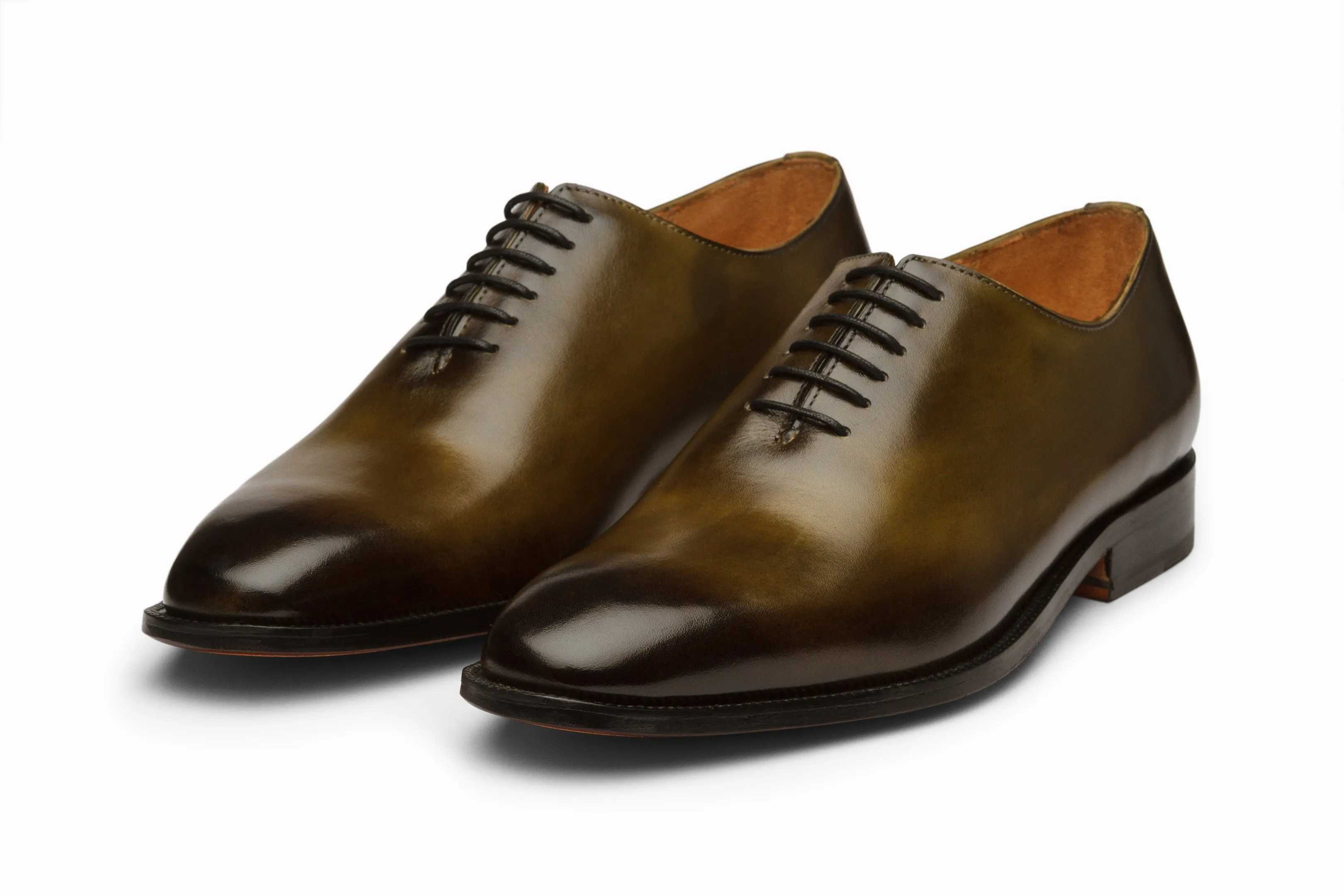 Wholecut Oxford - Olive and Black Patina Finish