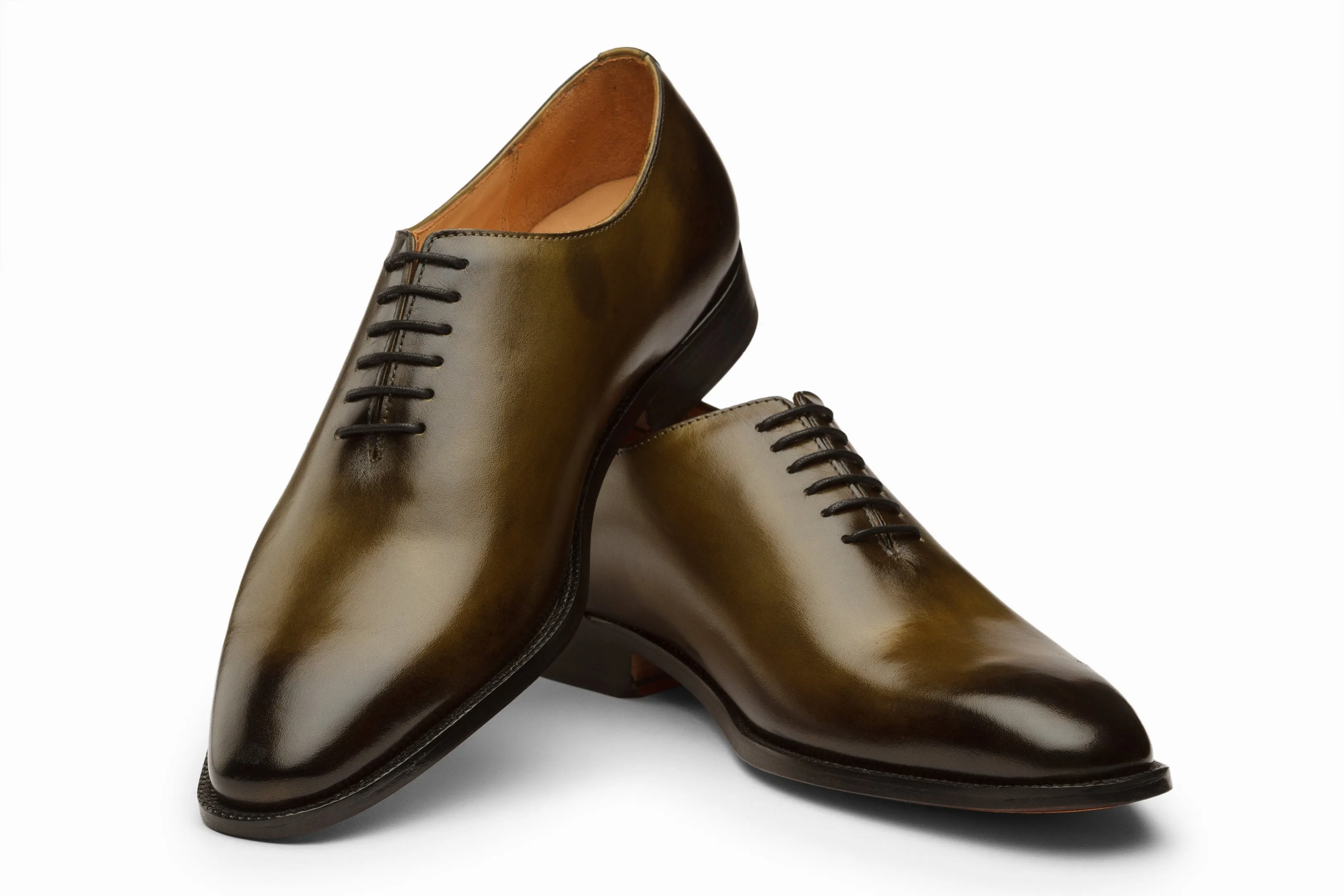 Wholecut Oxford - Olive and Black Patina Finish