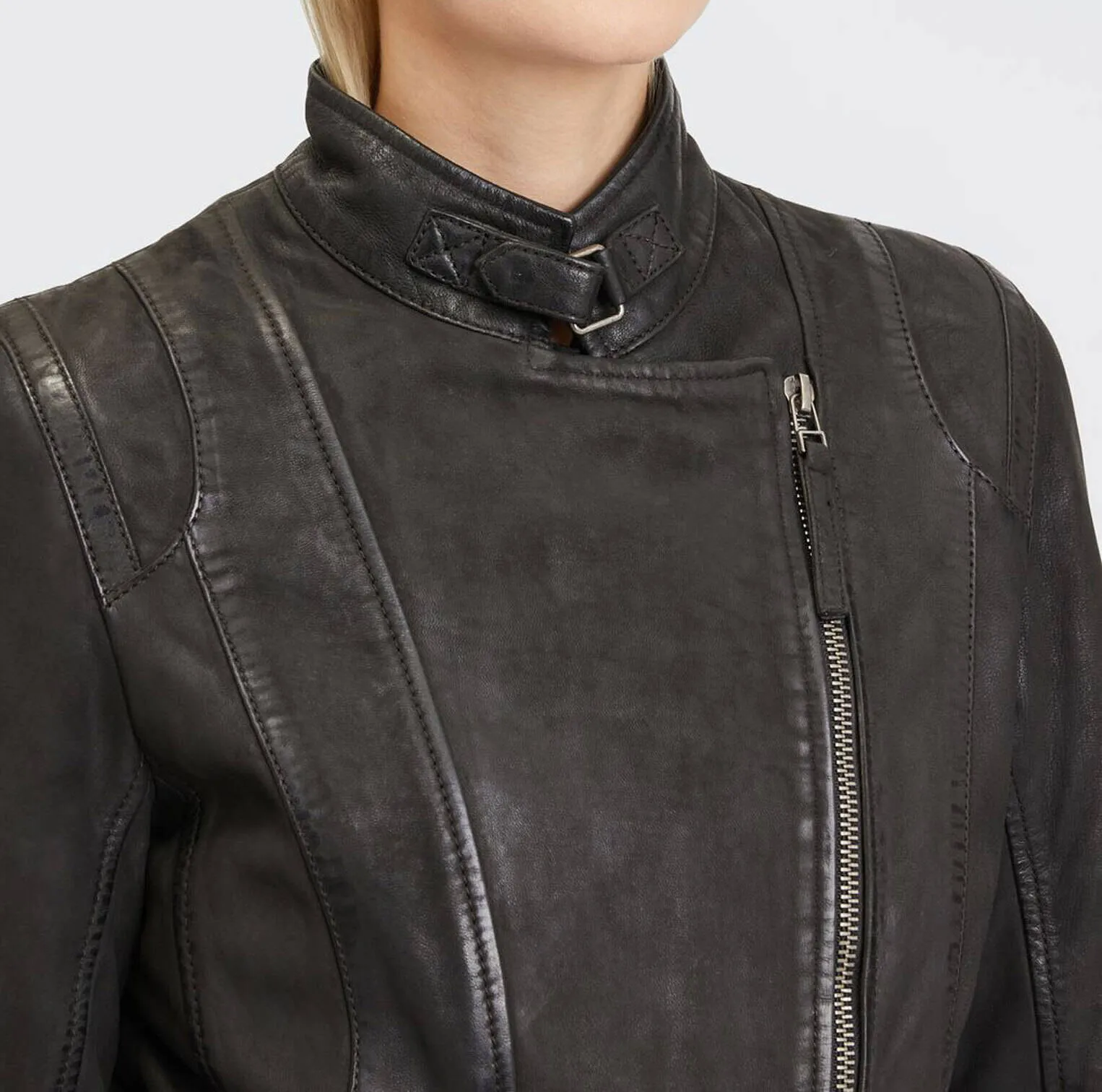 Women's black lambskin coat \margarethe\