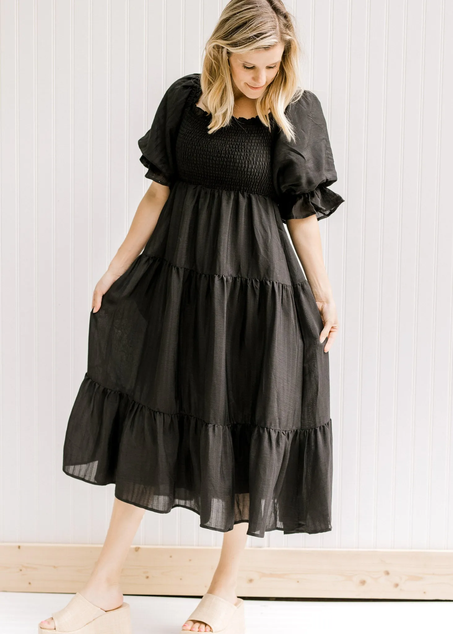 X Classic Beauty Black Midi Dress