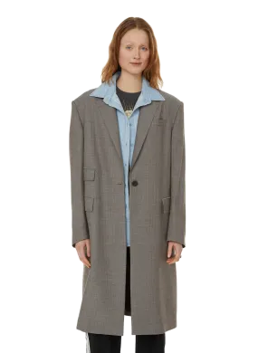 YCH  Coat with removable shirt collar  - Grey