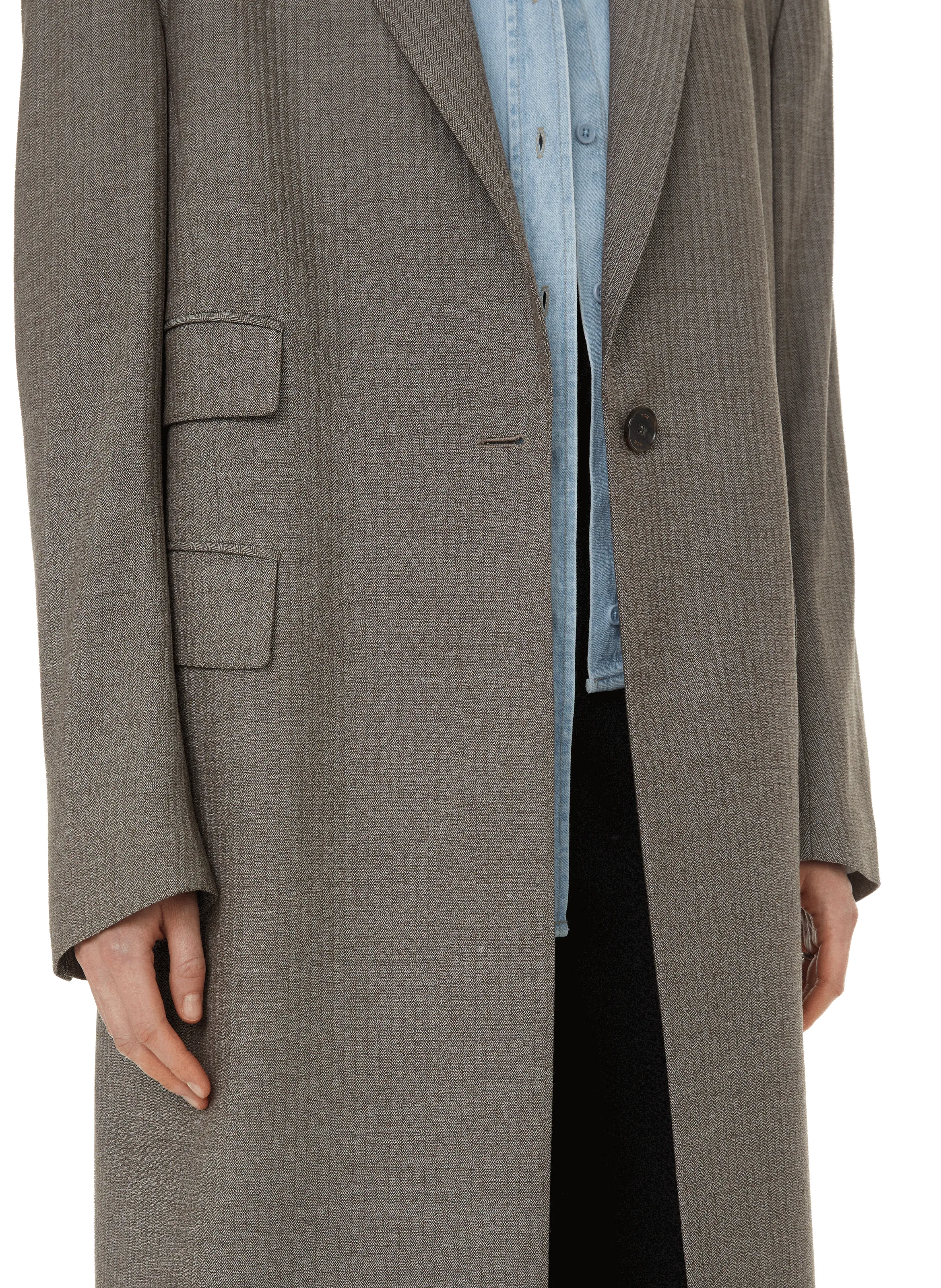 YCH  Coat with removable shirt collar  - Grey